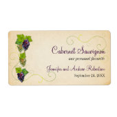 Horizontaal flesje druivenwijn etiket (Voorkant)