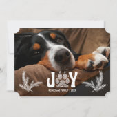 Horizontaal foto van dog peul en ringpenknep feestdagenkaart (Voorkant)