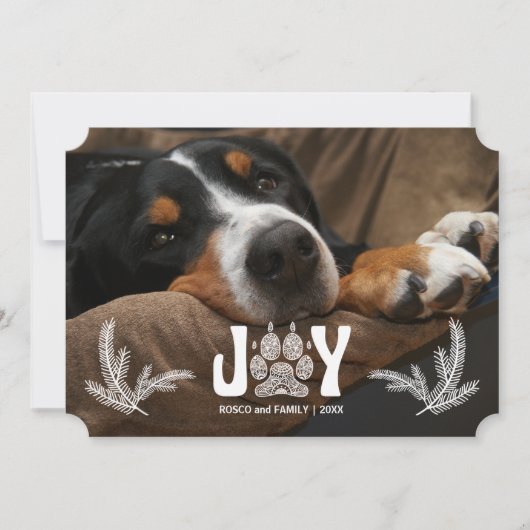 Horizontaal foto van dog peul en ringpenknep feestdagenkaart (Voorkant)