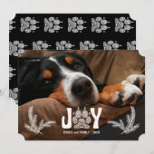 Horizontaal foto van dog peul en ringpenknep feestdagenkaart (Voorkant / Achterkant)