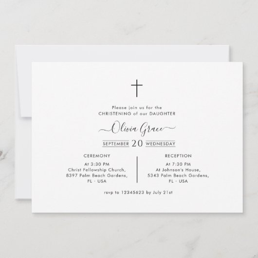 Horizontaal fotoscript genderneutraal doopsel kaart (Achterkant)