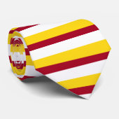 Horizontaal geel en lepel Stropdas met streping (Opgerold)