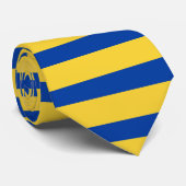Horizontaal geel-goud en Royal Blue Stropdas (Opgerold)