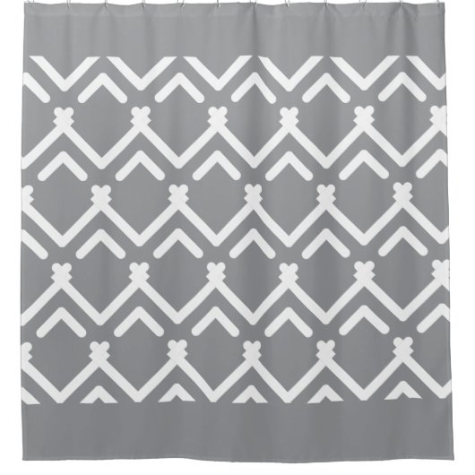 horizontaal geometrisch zigzagpatroon douchegordijn (Voorkant)