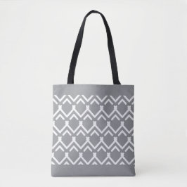 horizontaal geometrisch zigzagpatroon tote bag