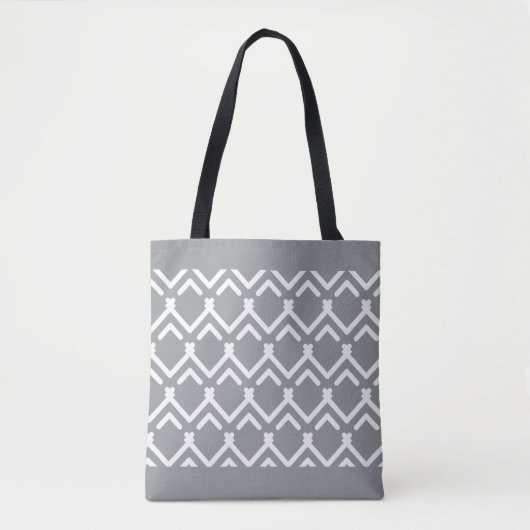 horizontaal geometrisch zigzagpatroon tote bag (Voorkant)