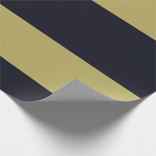 Horizontaal gestreept marinepapier en goud cadeaupapier (Hoek)