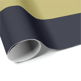 Horizontaal gestreept marinepapier en goud cadeaupapier