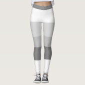 Horizontaal gestreept patroon grijs en wit leggings (Voorkant)