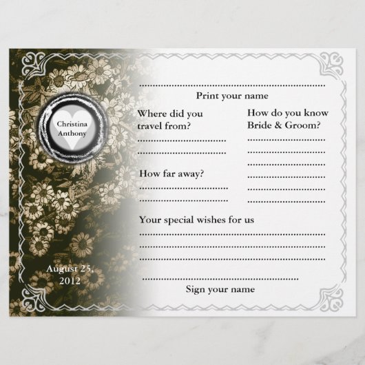 Horizontaal gouden bloemen van het Boek van de Wed (Voorkant)