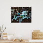 Horizontaal graan Merry-Go-Round Horse Poster (Keuken)