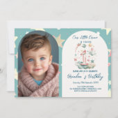 Horizontaal Hemelfeest 1e Verjaardagsfeest Kaart (Voorkant)