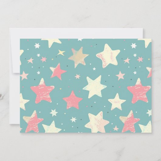 Horizontaal Hemelfeest 1e Verjaardagsfeest Kaart (Achterkant)