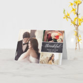 Horizontaal huwelijk bedankt voor je fotocollage kaart (Gele Bloem)