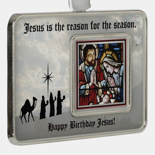 Horizontaal ingelijst Ornament Jezus is de reden (Rechts)