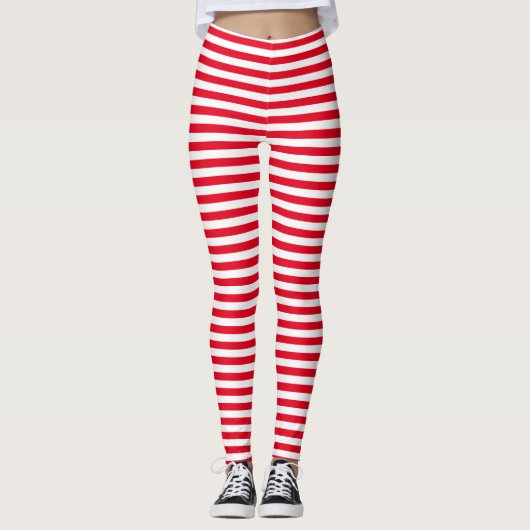 Horizontaal kaarsband patroon leggings (Voorkant)
