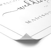Horizontaal kalligrafisch monogram trouwbord poster (Hoek)