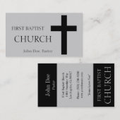 Horizontaal kerkzilver/zwart visitekaartje (Voorkant / Achterkant)