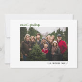 Horizontaal kerstgroen lichtje met foto's feestdagenkaart (Voorkant)