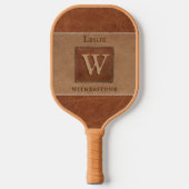 Horizontaal lederen toonband Tan Chestnut Brown Pickleball Paddle (Voorkant)
