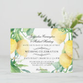 Horizontaal lemon Floral Flower Wreath Citrus Arr Kaart (Staand voorkant)