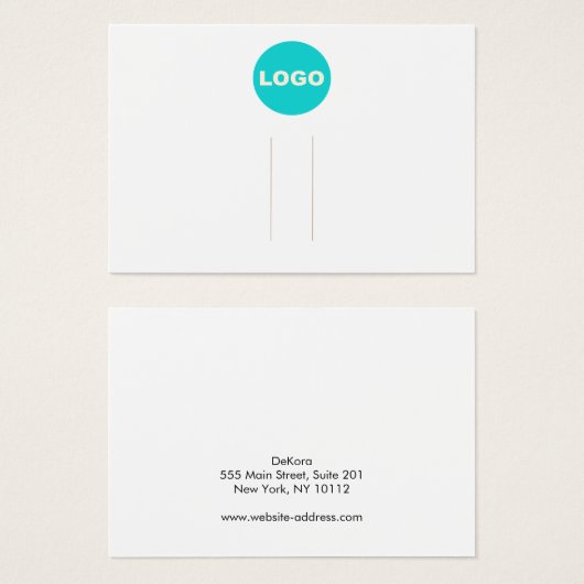 Horizontaal Logo White Hair Clip Display Visitekaartje (Voorkant /achterkant)