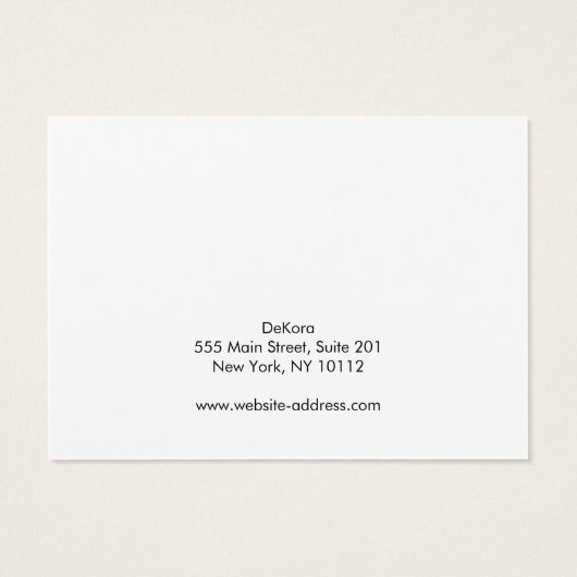 Horizontaal Logo White Hair Clip Display Visitekaartje (Achterkant)