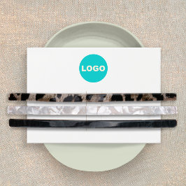 Horizontaal Logo White Hair Clip Display Visitekaartje