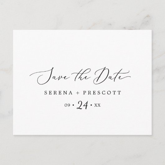 Horizontaal maken zwart opslaan Briefkaart Datum (Voorkant)