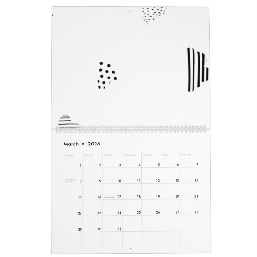 Horizontaal, middelgrijs kalender (Mar 2026)