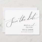 Horizontaal minialistisch script save the date (Voorkant)