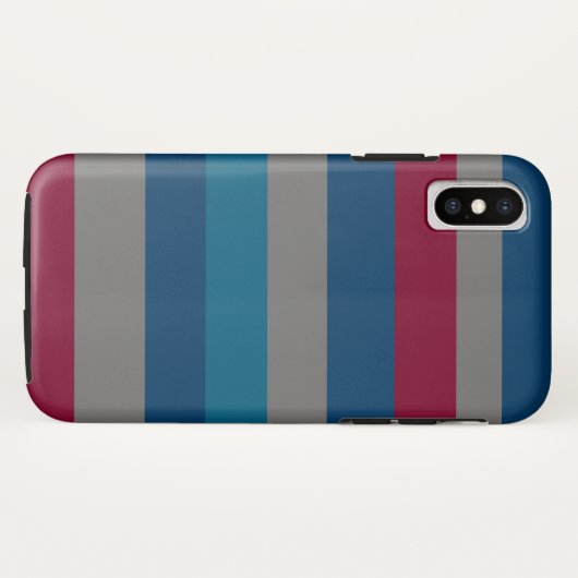 Horizontaal modern Bordeaux lijnen patroon Case-Mate iPhone Case (Achterkant (horizontaal))