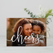 Horizontaal nieuwjaar foto folie feestdagenkaart (Staand Voorkant)