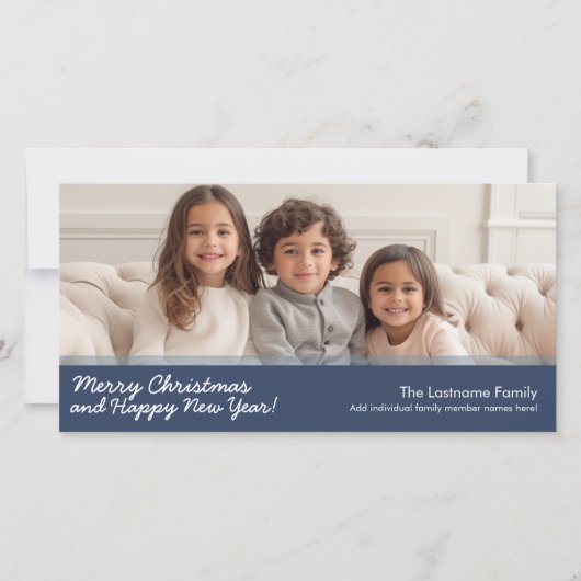 Horizontaal of panoramisch kerstfeest feestdagenkaart (Voorkant)