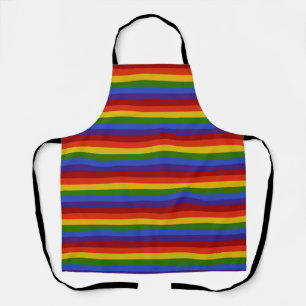 Horizontaal patroon regenboogstrips schort