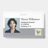 Horizontaal personeelsfoto bedrijfslogo badge (Voorzijde)