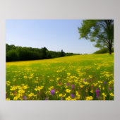 Horizontaal Poster met gele bloem (Voorkant)