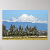 Horizontaal Poster: Mt. Baker met sneeuwganzen Poster (Voorkant)