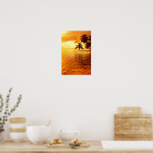 Horizontaal poster voor zonnebrand van palmbomen (Keuken)