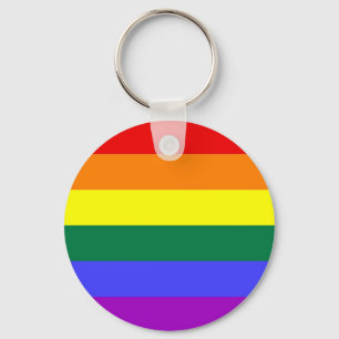 Horizontaal regenboogvlag met Gay Pride Sleutelhanger
