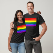 Horizontaal regenboogvlag met Gay Pride T-shirt (Unisex)