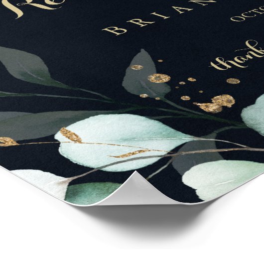 Horizontaal repetitief diner Welkomstbord Blauw te Poster (Hoek)