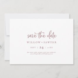 Horizontaal Roos Gold Script opslaan Datum Save The Date