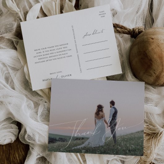 Horizontaal script foto Hartelijk dank Briefkaart