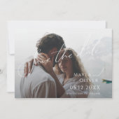 Horizontaal script met verticale vlag Foto Save The Date (Voorkant)