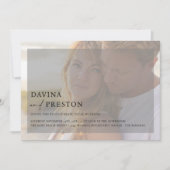 Horizontaal script voor hedendaagse foto's bruilof kaart (Voorkant)