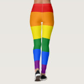 Horizontaal streep LGBT regenboogpride vlag Leggings (Achterkant)