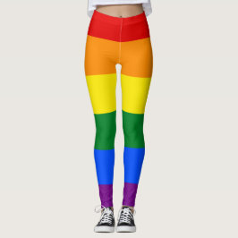 Horizontaal streep LGBT regenboogpride vlag Leggings
