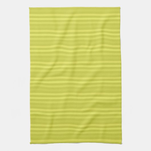 Horizontaal Stripes Chartreuse Yellow Pattern Theedoek (Verticaal)
