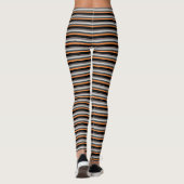 Horizontaal Stripes Oranje zwart Zandpatroon Leggings (Achterkant)